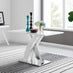 Atlanta White High Gloss And Chrome Metal Rectangle Dining Table And 4 Elephant Grey Isco Dining Chairs Set