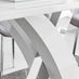 Atlanta White High Gloss And Chrome Metal Rectangle Dining Table And 4 Elephant Grey Willow Dining Chairs Set