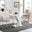 Atlanta White High Gloss And Chrome Metal Rectangle Dining Table And 4 Cappuccino Beige Milan Dining Chairs Set