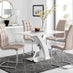 Atlanta White High Gloss And Chrome Metal Rectangle Dining Table And 4 Cappuccino Beige Murano Dining Chairs Set