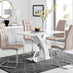 Atlanta White High Gloss And Chrome Metal Rectangle Dining Table And 4 Cappuccino Beige Murano Dining Chairs Set