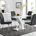 Atlanta White High Gloss And Chrome Metal Rectangle Dining Table And 4 Black Isco Dining Chairs Set