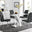 Atlanta White High Gloss And Chrome Metal Rectangle Dining Table And 4 Black Isco Dining Chairs Set