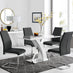 Atlanta White High Gloss And Chrome Metal Rectangle Dining Table And 4 Black Lorenzo Dining Chairs Set