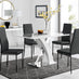 Atlanta 4 White Dining Table and 4 Black Milan Black Leg Chairs