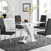 Atlanta White High Gloss And Chrome Metal Rectangle Dining Table And 4 Black Milan Dining Chairs Set