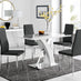 Atlanta White High Gloss And Chrome Metal Rectangle Dining Table And 4 Black Milan Dining Chairs Set