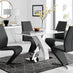 Atlanta White High Gloss And Chrome Metal Rectangle Dining Table And 4 Black Willow Dining Chairs Set