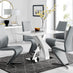 Atlanta White High Gloss And Chrome Metal Rectangle Dining Table And 4 Elephant Grey Willow Dining Chairs Set