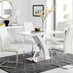 Atlanta White High Gloss And Chrome Metal Rectangle Dining Table And 4 White Lorenzo Dining Chairs Set