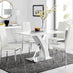 Atlanta White High Gloss And Chrome Metal Rectangle Dining Table And 4 White Milan Dining Chairs Set