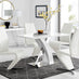 Atlanta White High Gloss And Chrome Metal Rectangle Dining Table And 4 White Willow Dining Chairs Set