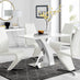 Atlanta White High Gloss And Chrome Metal Rectangle Dining Table And 4 White Willow Dining Chairs Set