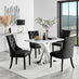 Atlanta 4 White Dining Table and 4 Black Belgravia Black Leg Chairs