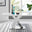 Atlanta Modern Rectangle Chrome Metal High Gloss White Dining Table And 6 White Lorenzo Chairs Set