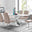 Atlanta Modern Rectangle Chrome Metal White High Gloss Dining Table and 6 Cappuccino Beige Lorenzo Chairs Set