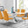 Atlanta Modern Rectangle Chrome Metal High Gloss White Dining Table And 6 Mustard Lorenzo Chairs Set