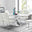 Atlanta Modern Rectangle Chrome Metal High Gloss White Dining Table And 6 White Lorenzo Chairs Set