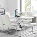 Atlanta Modern Rectangle Chrome Metal High Gloss White Dining Table And 6 White Lorenzo Chairs Set