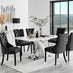 Atlanta 6 White Dining Table and 6 Black Belgravia Black Leg Chairs