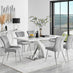 Atlanta 6 White Dining Table and 6 Light Grey Nora Silver Leg Chairs