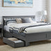 Azure Grey Solid Pine Double Bed Frame + 4 Drawers
