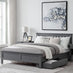 Azure Grey Solid Pine Double Bed Frame + Windsor Mattress + 4 Drawers