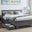 Azure Grey Solid Pine King Bed Frame + 2 Drawers
