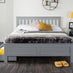 Azure Grey Solid Pine Double Bed Frame + 2 Drawers