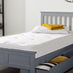 Azure Grey Solid Pine Single Bed Frame + 2 Drawers