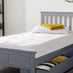 Azure Grey Solid Pine Single Bed Frame + Windsor Mattress + 2 Drawers