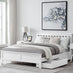 Azure White Solid Pine Double Bed Frame + Windsor Mattress + 2 Drawers