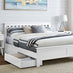Azure White Solid Pine King Bed Frame + Windsor Mattress + 2 Drawers