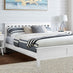 Azure White Solid Pine King Bed Frame + Windsor Mattress