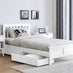 Azure White Solid Pine Single Bed Frame + Windsor Mattress + 2 Drawers