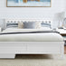Azure White Solid Pine King Bed Frame + Windsor Mattress + 2 Drawers