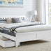 Azure White Solid Pine King Bed Frame + Windsor Mattress + 4 Drawers
