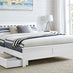Azure White Solid Pine King Bed Frame + Windsor Mattress + 4 Drawers
