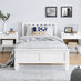 Azure White Solid Pine Single Bed Frame