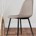 Palma Beige Stone Effect Round Dining Table & 6 Cappuccino Corona Black Leg Chairs