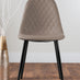 Novara White Marble Black Leg Round Dining Table & 4 Cappuccino Corona Black Leg Chairs