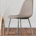 Palma Beige Stone Effect Round Dining Table & 4 Cappuccino Corona Silver Chairs