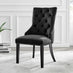 2x Belgravia Black Velvet Knockerback Dining Chairs Black Legs