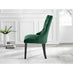 2x Belgravia Green Velvet Knockerback Dining Chairs Black Legs