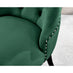 2x Belgravia Green Velvet Knockerback Dining Chairs Black Legs