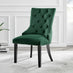 Kylo Brown Wood Effect Dining Table & 6 Green Belgravia Black Leg Chairs