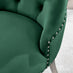 2x Belgravia Green Velvet Knockerback Dining Chairs Silver Legs