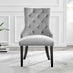 Elina White Marble Effect Round Dining Table & 2 Grey Belgravia Black Leg Chairs
