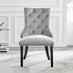 Novara Black Leg Round Glass Dining Table & 4 Grey Belgravia Black Leg Chairs