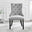 2x Belgravia Grey Velvet Knockerback Dining Chairs Black Legs